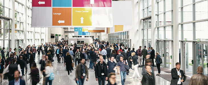 A crowded convention hall